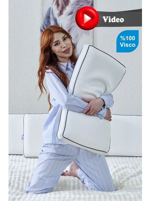 Bera Yatak Longplus Sensitive Uzun Boy Lüks Hava Kanallı Tasarım Ortopedik Visco Yastık 70x40x12Cm