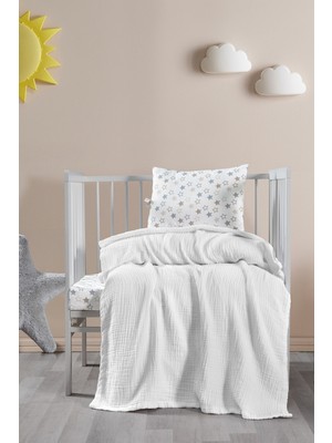 Özgürce Yumuşak ve Hafif Bebek Müslin Takımı 3’lü Set: Çarşaf, Yastık, Battaniye