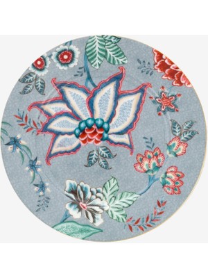 Pip Studio Flower Festival Mavi Porselen Pasta Tabağı 17 cm