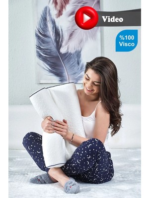 Bera Yatak TwinLüks Çift Boyun Destekli Boyun Fıtığı Boyun Düzleşmesi İçin Ortopedik Visco Yastık 51x41x13-11Cm