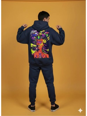 Lenithra Psychedelic Sırt Baskılı Unisex Oversize Hoodie
