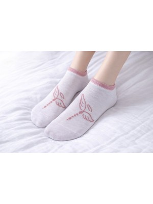 Gigi Giyim Kanat Işlemeli Kadın Patik Çorap