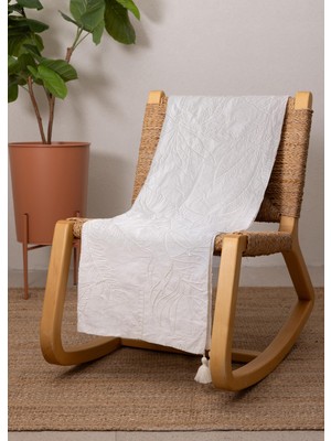 The Mia Throw Koltuk Şalı Püsküllü Krem 170X130