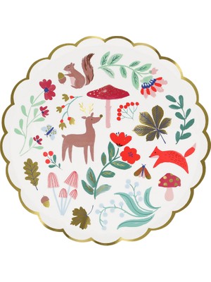 Meri Meri - Winter Woodland Tabaklar - M - 8 Adet