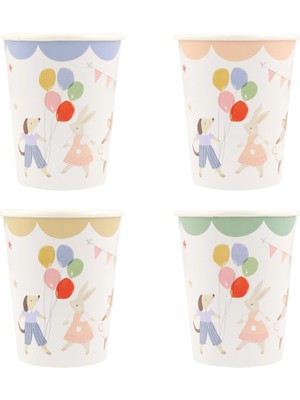 Meri Meri - Animal Friends Bardaklar - 8 Adet