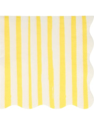 Meri Meri - Yellow Stripe Napkins - Sarı Çizgili Peçete - L- 16'lı