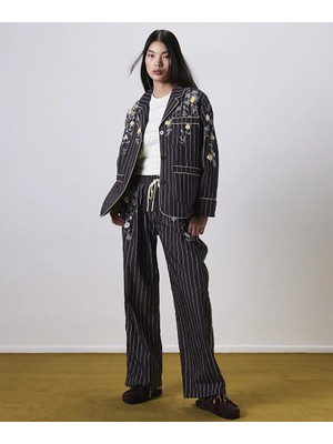 Twist ÇİZGİ DESEN NAKIŞLI PANTOLON TS1260003127074