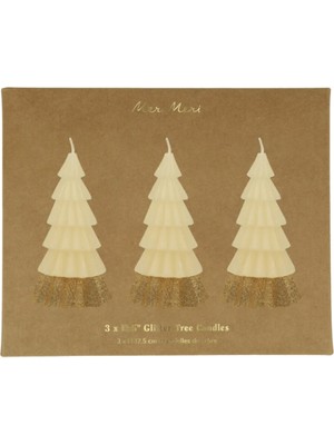 Meri Meri - Ivory Tree Candles - Krem Renk Ağaç Mumlar (3'lü)
