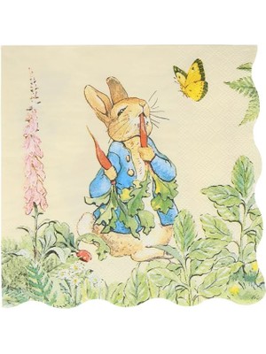 Meri Meri - Peter Rabbit In The Garden Large Napkins - Peter Rabbit Bahçede Peçeteler - L - 16'lı