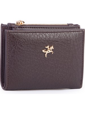 Nas Bag Kadın Ince Küçük Boy Kartlık Kağıt ve Bozuk Para Fonksiyonlu Kahve Victoria