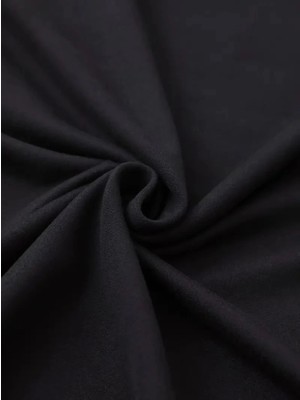 Baskılı Oversize Bisiklet Yaka T-Shirt - Siyah