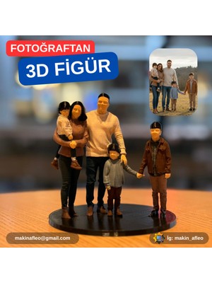 Makinafleo Kişiye Özel  4/5 Kişilik Aile 3D Figür
