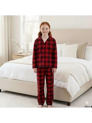 Arn Homewear Ekoseli Erkek- Kız Çocuk Pijama Takımı