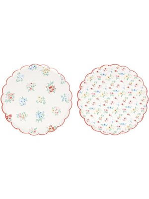 Meri Meri - Ditsy Posy Çiçekli Tabaklar - M - 8 Adet