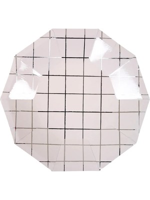 Meri Meri - Gümüş Kareli Tabak - S