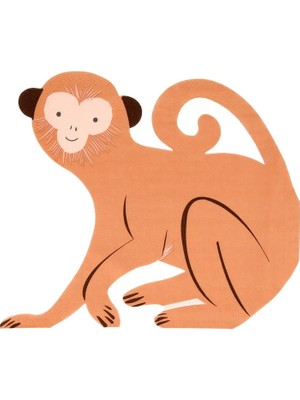 Meri Meri - Monkey Die Cut Napkins - Maymun Peçeteler - 16'lı