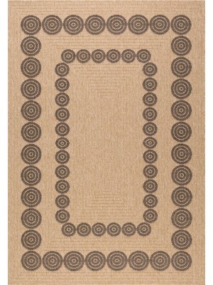 Maison Nazar Nature - Siyah Geometrik Desenli, Doğal Jüt Görünümlü Halı - NAT8868NOI