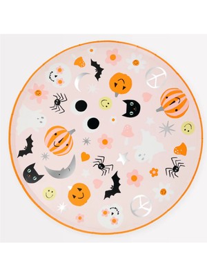 Meri Meri - Groovy Halloween Icon Dinner Plates - Cadılar Bayramı Karakterli Tabaklar (L) (8'li)