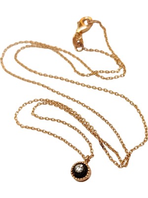 Genel 0,05CT Elmas Tek Taş Kolye 8k Altın Hd Videolu