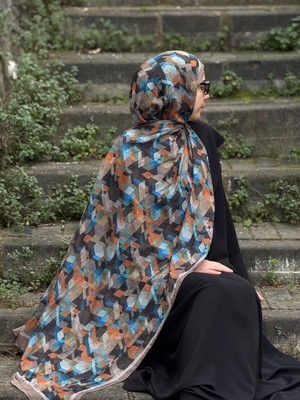 Qalortex Scarf Bambu Crash Şal Iconic Desen Küfyeşili