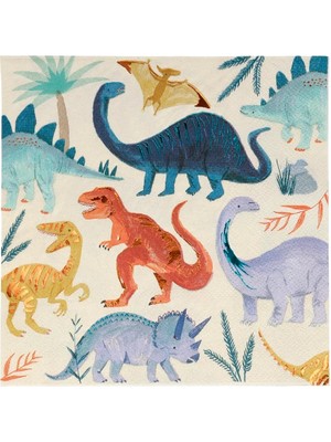 Meri Meri - Dinosaur Napkins - Dinozor Peçete - L - 16'lı
