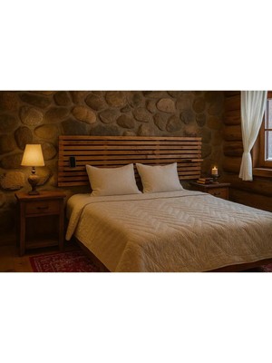 Pinoxi 160CM Ahşap 2 Adet Raflı Yatak Başlığı 160CM x 60CM Ceviz