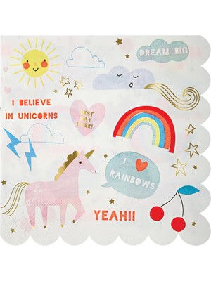 Meri Meri - I Believe In Unicorns Large Napkins - Unicorn Peçete - L