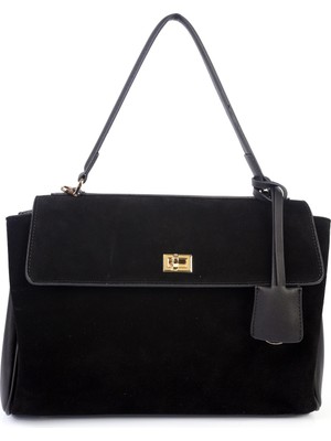 Alessia Bag Nessa Kilit Detaylı Süet Deri Omuz Çantası