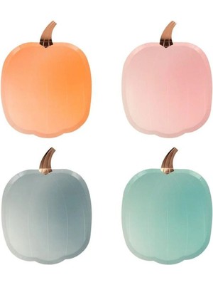 Meri Meri - Ombre Halloween Pumpkin Plates - Pastel Balkabağı Tabaklar