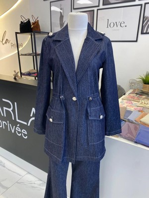 2K Kemal Kadıkıran 2 K Çizgili Denim Takım