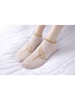 Gigi Giyim Kanat Işlemeli Kadın Patik Çorap