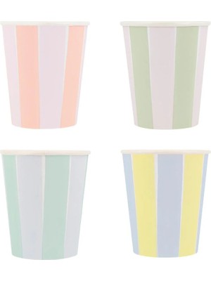 Meri Meri - Pastel Çizgili Bardaklar - 8 Adet