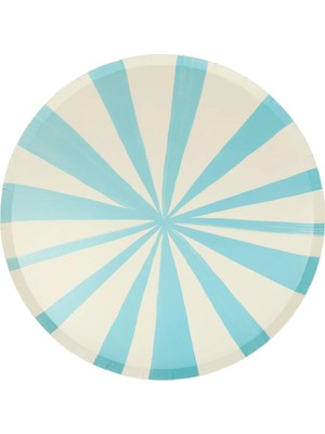 Meri Meri - Blue Stripe Plates - Mavi Çizgili Tabaklar - L - 8'li
