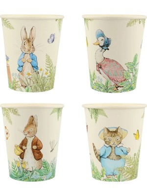 Meri Meri - Peter Rabbit In The Garden Cups - Peter Rabbit Bahçede Bardaklar - 8'li