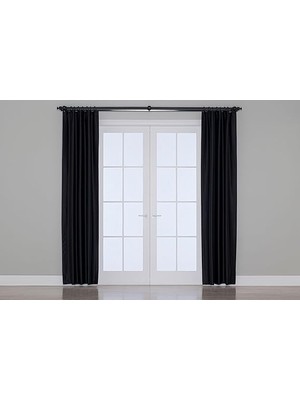 Leaf Shop Fabric Design Blackout Siyah Karartma Özellikli Fon Perde 150 x 260