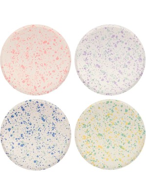 Meri Meri - Speckled Plates - Noktalı Tabaklar - L - 8'li