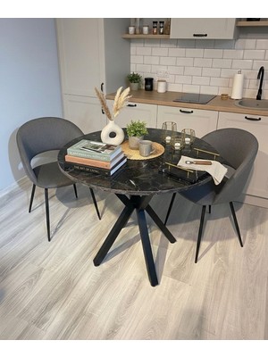 Sofex Mutfak Cafe Balkon Bahçe Restoran Yemek Masası 70X70 Metal Ayak 1.kalite