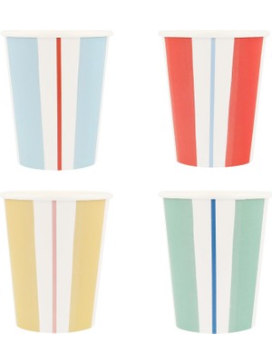 Meri Meri - Çizgili Bardaklar - 8 Adet