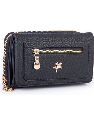  Nas Bag Kadın  Orta Boy Kağıt Demir Para ve Kartlıklı Fonksiyonel Cüzdan Siyah Lopez