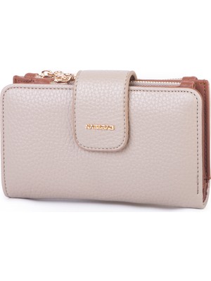 Nas Bag Kadın Kartlık ve Bozuk Para Cepli Yatay Cüzdan Kum Taba Lopez