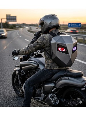 Missidea Shadow Rider LED Işıklı Sırt Çantası Motorcu Çantası Büyük Boy
