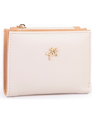 Nas Bag Kadın Ince Küçük Boy Kartlık Kağıt ve Bozuk Para Fonksiyonlu Krem Camel Dona