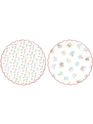 Meri Meri - Ditsy Posy Çiçekli Tabaklar - L - 8 Adet