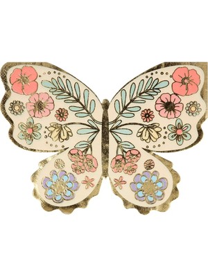 Meri Meri - Floral Butterfly Napkins - Çiçekli Kelebek Peçete - 16'lı