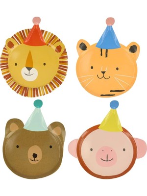 Meri Meri - Animal Parade Die Cut Plates - Hayvan geçit Töreni Tabaklar (8'li)