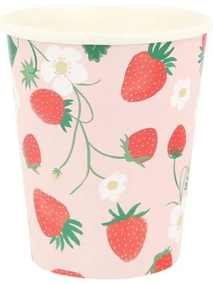 Meri Meri - Çilek Bardaklar - 8 Adet