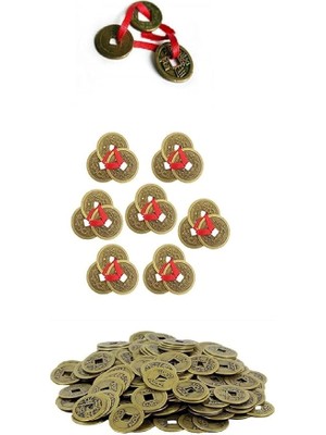 Leaf Shop Şans Yolu Feng Shui Korunma ve Destek Para Mıknatısı 3'lü Çin Şans Parası