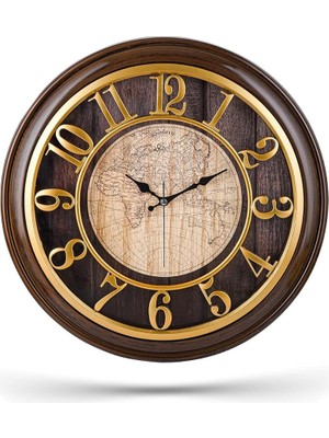 Leaf Shop Fındık Kasa Gold Rakamlı Duvar Saati 44.5 cm