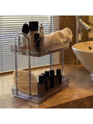 Leaf Shop Düzenleyici Organizer Banyo Rafı (Duman Gri)