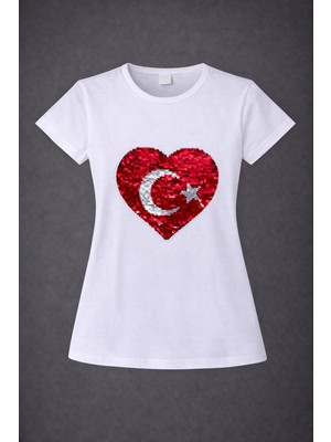 Dıgıl Kids Atatürk ve Türk Bayrağı Motifli Kız Çocuk T-Shirt